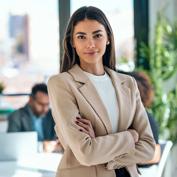 Business professional standing in an office